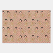 カスタム顔フォトジンジャーブレッドマンクリスマスドット ラッピングペーパーシート (正面2)