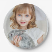 カスタム顔フォトセルフィーシンプルモダン ペーパープレート (正面)