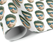 カスタム顔ヘ結婚ッドブライダルシャワーパーティー顔 ラッピングペーパー (ロールコーナー)