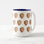 カスタム顔マグッパーソナライズされたグ、顔写真、家族 ツートーンマグカップ (正面右)