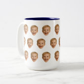 カスタム顔マグッパーソナライズされたグ、顔写真、家族 ツートーンマグカップ (正面左)