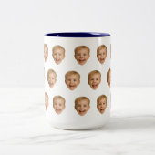 カスタム顔マグッパーソナライズされたグ、顔写真、家族 ツートーンマグカップ (中央)