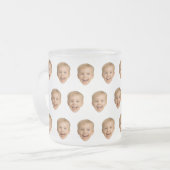 カスタム顔マグッパーソナライズされたグ、顔写真、家族 フロストグラスマグカップ (正面左)