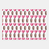 カスタム顔ラッおもしろいピング紙バレンタインデー ラッピングペーパーシート (正面3)