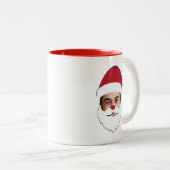 カスタム顔入れ替え サンタクロース クリスマス 面白グッズ ツートーンマグカップ (正面右)
