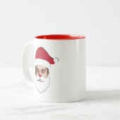 カスタム顔入れ替え サンタクロース クリスマス 面白グッズ ツートーンマグカップ (正面左)