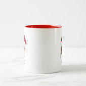 カスタム顔入れ替え サンタクロース クリスマス 面白グッズ ツートーンマグカップ (中央)