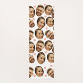 カスタム顔写真ハート対おもしろいパターン ヨガマット (裏面)