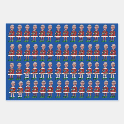 カスタム顔写真小妖精や小人クリスマスパーソナライズされた写真 ラッピングペーパーシート (正面2)