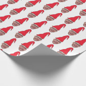 カスタム顔写真小妖精や小人顔繰り返しパターン ラッピングペーパー (角)