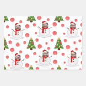 カスタム顔写真雪だるま包装紙シート ラッピングペーパーシート (正面)