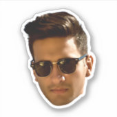 カスタム顔切り抜き独身最後の夜会 誕生日 シール (正面)