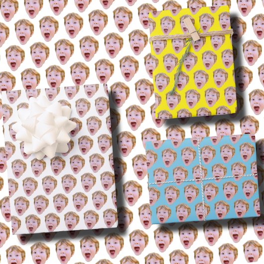 カスタム顔包装紙 | 誕生日カスタムギフト ラッピングペーパーシート