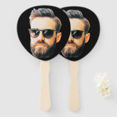 カスタム顔誕生日バチュラーパーティ ハンドファン (正面&裏面)