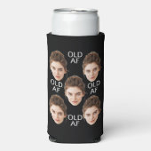 カスタム顔20位30位40位50位誕生日分隊 スリム缶クーラー (Seltzer正面)