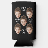 カスタム顔20位30位40位50位誕生日分隊 スリム缶クーラー (裏面)