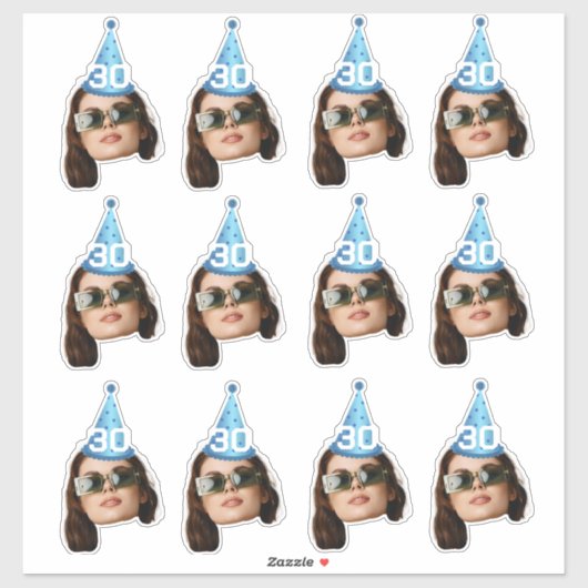 カスタム顔20日30日40日50日60日70誕生日 シール (シート)