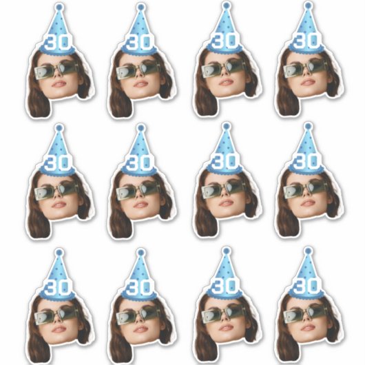 カスタム顔20日30日40日50日60日70誕生日 シール (正面)