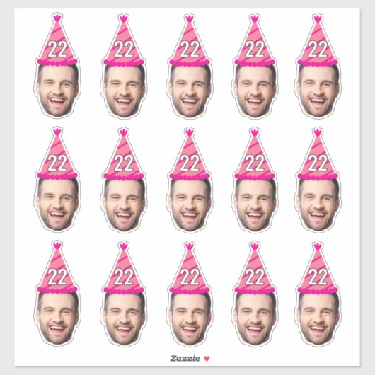 カスタム顔20日30日40日50日60日70誕生日 シール (シート)