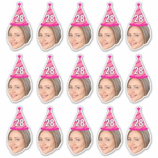 カスタム顔20日30日40日50日60日70誕生日 シール (正面)