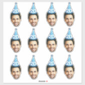 カスタム顔20日30日40日50日60日70誕生日 シール (シート)