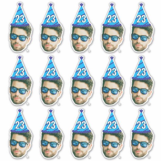 カスタム顔20日30日40日50日60日70誕生日 シール (正面)