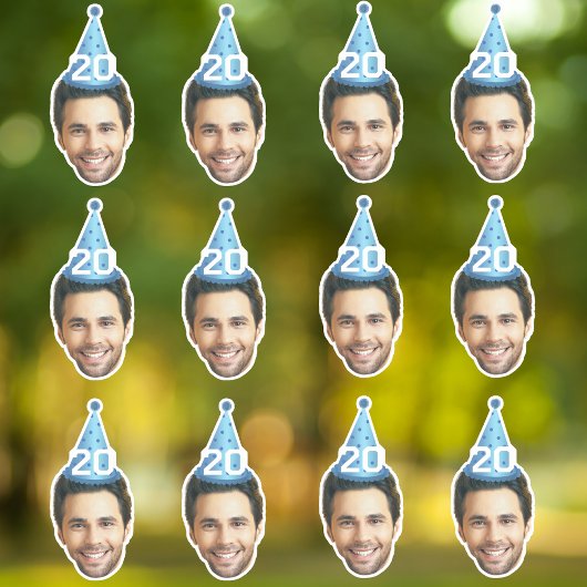 カスタム顔20日30日40日50日60日70誕生日 シール