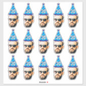 カスタム顔20日30日40日50日60日70誕生日 シール (シート)