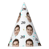 カスタム顔20日30日40日50日60日70誕生日 パーティーハット (正面)