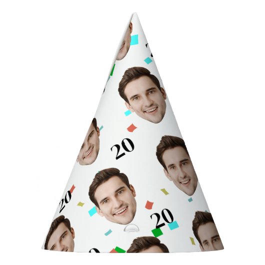 カスタム顔20日30日40日50日60日70誕生日 パーティーハット (左)