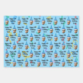 カスタム顔20日30日40日50日60日70誕生日 ラッピングペーパーシート (正面3)