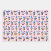 カスタム顔20日30日40日50日60日70誕生日 ラッピングペーパーシート (正面2)