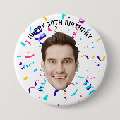 カスタム顔20th 30th 40th 50th 60誕生日パーティー 缶バッジ (正面)