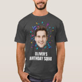 カスタム顔30位40位50位60位誕生日分隊 Tシャツ (正面)