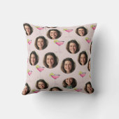 カスタム顔&カクテル | ピンクパーソナライズされた クッション (裏面)