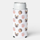 カスタム顔、カスタム写真家族ギフトクーラーボックス スリム缶クーラー (Seltzer正面)