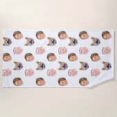 カスタム顔、カスタム写真、家族の贈り物 ビーチタオル (正面)