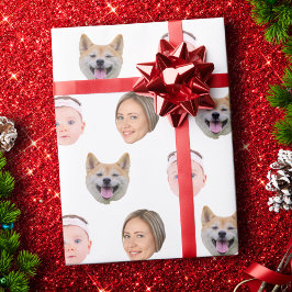 カスタム顔、カスタム写真、家族の贈り物 ラッピングペーパー