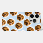 カスタム顔 | ペットパーソナライズされたライトブルー Case-Mate iPhoneケース (裏面 (横))