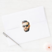 カスタム顔 ラウンドシール (封筒)