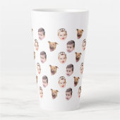 カスタム顔、家族ユニークギフト3写真顔 カフェラテマグ (正面)