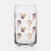 カスタム顔、家族ユニークギフト3写真顔 ガラス缶 (正面)