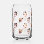 カスタム顔、家族ユニークギフト3写真顔 ガラス缶 (左)