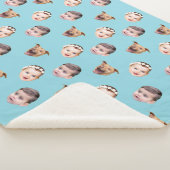 カスタム顔、家族ユニークギフト3写真顔 シェルパブランケット (3/4)