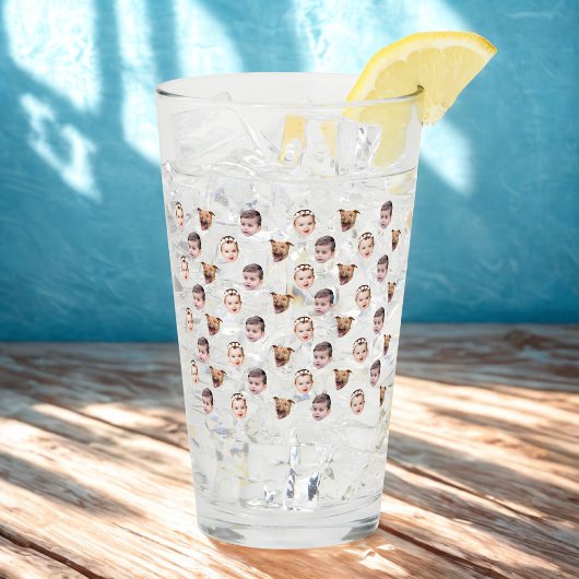 カスタム顔、家族ユニークギフト3写真顔 タンブラーグラス