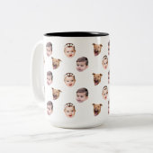カスタム顔、家族ユニークギフト3写真顔 ツートーンマグカップ (正面左)