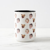 カスタム顔、家族ユニークギフト3写真顔 ツートーンマグカップ (中央)