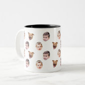 カスタム顔、家族ユニークギフト3写真顔 ツートーンマグカップ (正面左)