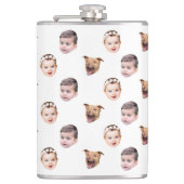 カスタム顔、家族ユニークギフト3写真顔 フラスク (正面)
