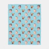 カスタム顔、家族ユニークギフト3写真顔 フリースブランケット (正面)